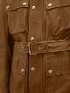 Men Brown Utility Leather Jacket - Image 3