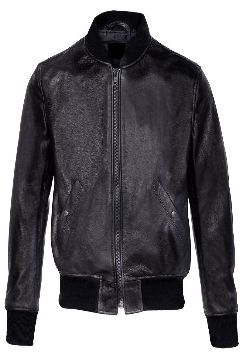 2-36-2.jpg Men Black College Varsity Jacket - Image 1
