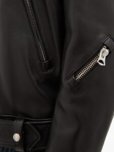 Men Classic Black Biker Leather Jacket - Image 3