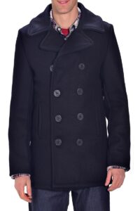 Men Blue Double Breasted Trench - Image 3