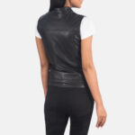 Women Black Moto Vest - Mauve Tree - Image 2