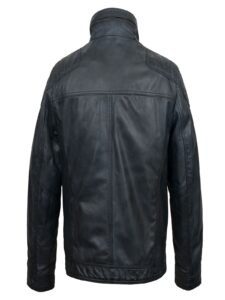 Men Royal Blue Leather Jacket - Image 2