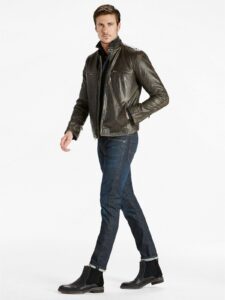 Classic Biker Leather Jacket For Men