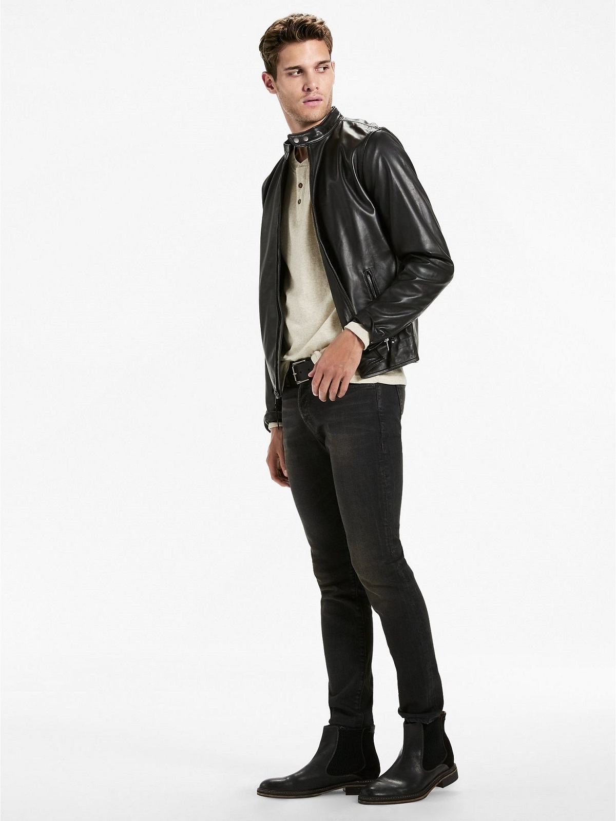 2-80.jpg Men Black Vintage Jacket - Image 1