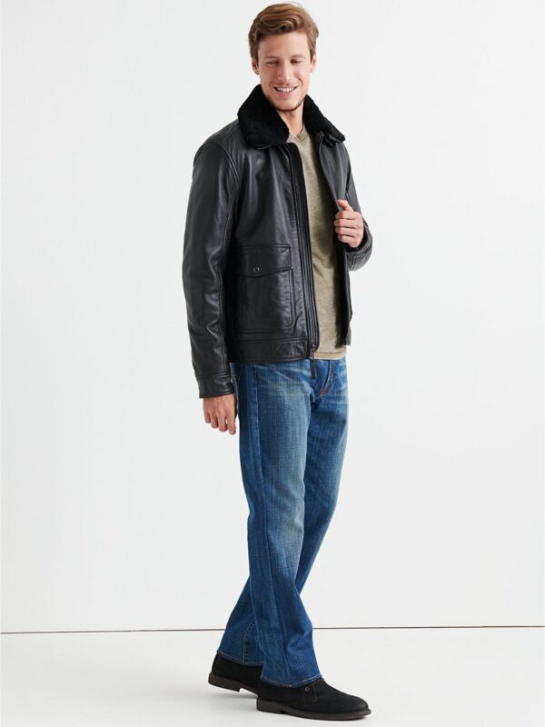 Men Black Sheriff Leather Jacket