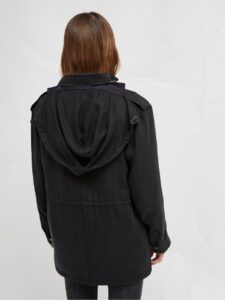 Women Black Cotton Utility Jacket - Image 2
