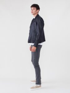 Men Classic Black Leather Jacket - Image 3