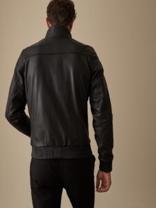 Men Blackish Leather Jacket - Image 2