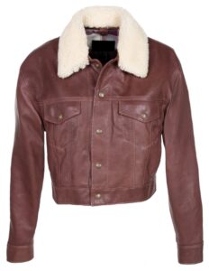 Women Chestnut Brown Shearling Jacket - Mauve Tree