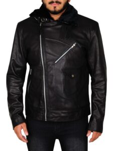 Men Motorcycle Bomber Fur Jacket