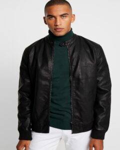 Men Simple Pure Black Jacket