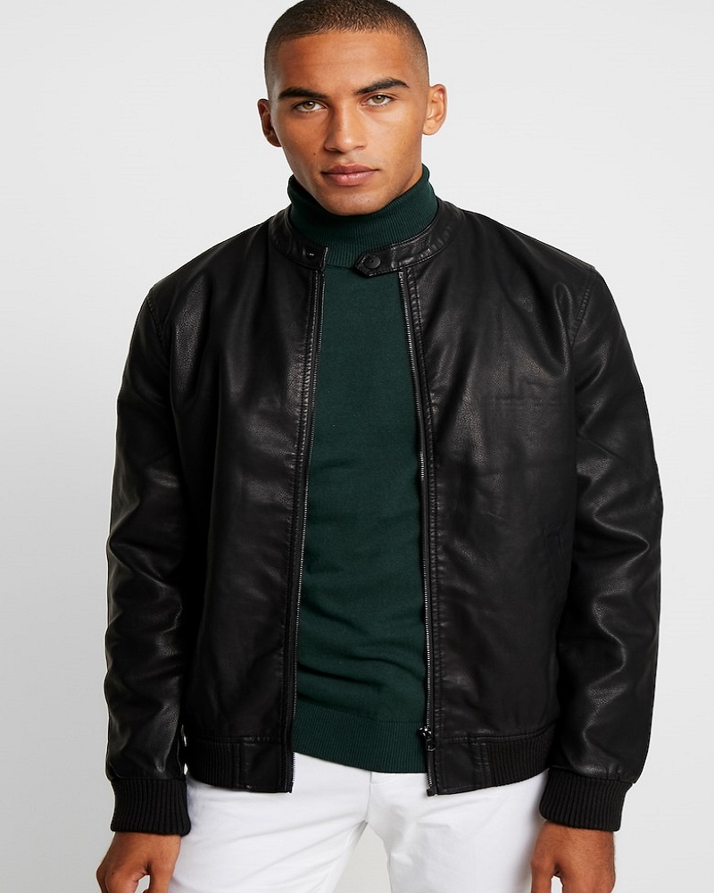 3-1-1.jpeg Men Simple Pure Black Jacket - Image 1