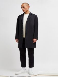 Men Pitch Black Overcoat - Image 3
