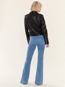Women Black Moto Jacket - Image 2