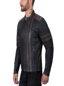 Men Black Riding Leather Jacket - Image 3