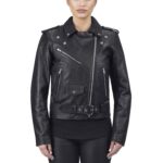 Women Black Motorcycle Jacket