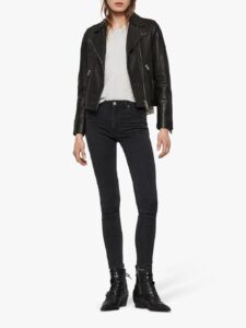 Women Pure Black Leather Jacket