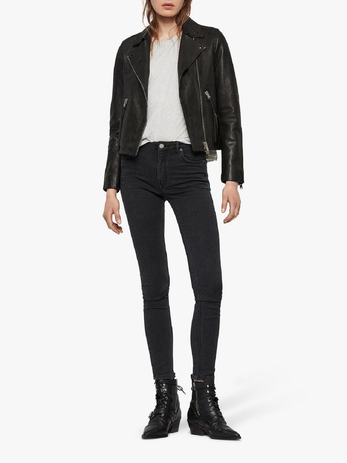3-13-1.jpg Women Pure Black Leather Jacket - Image 1