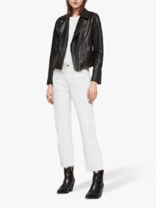 Classic Black Leather Jacket For Women