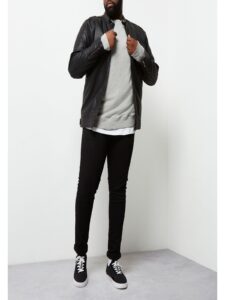 Men Black Racer Leather Jacket