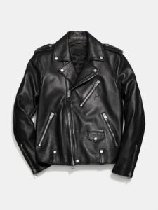 Men Black Motorcycle Jacket - Image 3