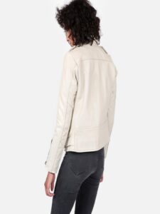 Women White Leather Jacket - Image 2