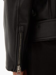 Men Classic Black Biker Leather Jacket - Image 4