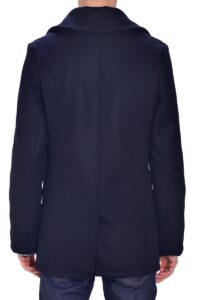 Men Blue Double Breasted Trench - Image 2