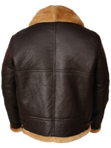 Men Brown  B3 Sheepskin Leather Jacket - Image 2