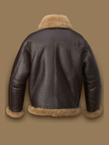 Men RAF Brown Shearling Jacket - Image 2