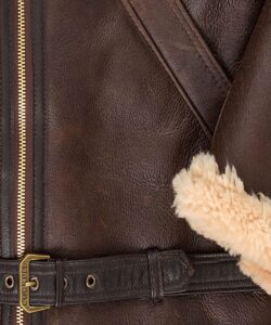 Men RAF Shearling Leather Jacket - Image 3