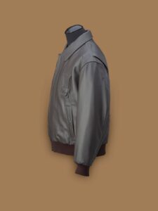Men Black A2 Leather Jacket - Image 3