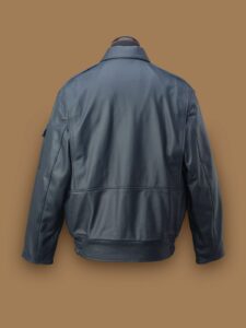 Men Blue A2 Leather Jacket - Image 2