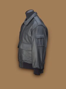 Traditional Men Black A2 Jacket - Image 3