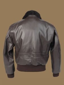 Men Brown Airforce Leather Jacket - Image 2