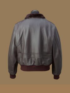 Men Black Airforce Leather Jacket - Image 2