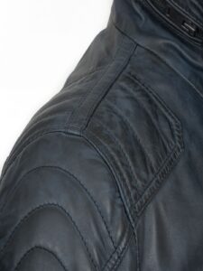 Men Royal Blue Leather Jacket - Image 3