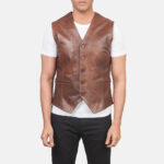 Men Hazelnut Brown Vest - Mauve Tree - Image 3