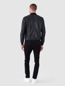 Men Black Varsity Jacket - Image 2
