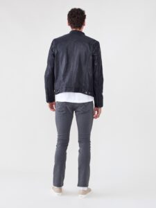 Men Classic Black Leather Jacket - Image 2
