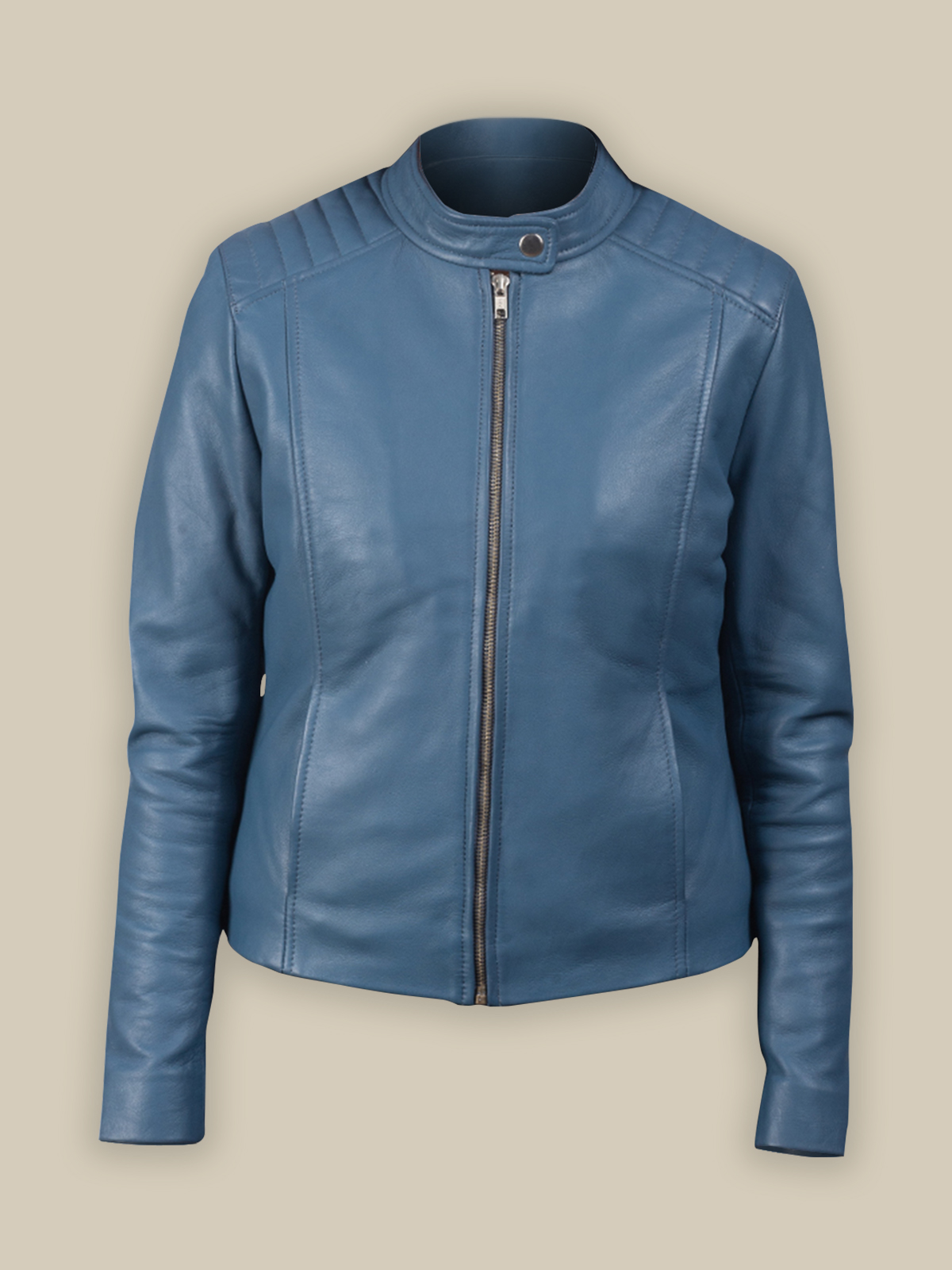3.1-.jpg Women Light Blue Leather Jacket - Image 1