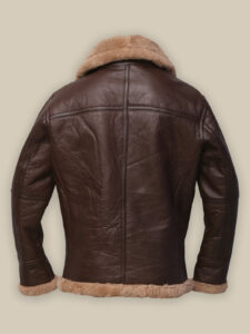 Men Brown Sheepskin Leather Jacket - Image 2