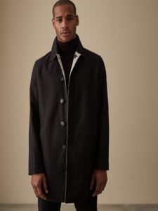Men Dark Grey Cotton Coat