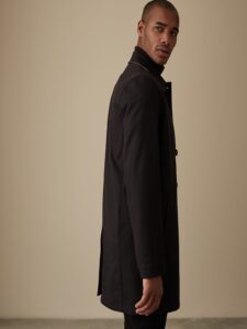 Men Dark Grey Cotton Coat - Image 4
