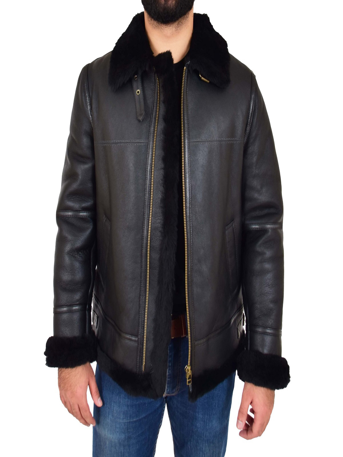 30.jpg Men Black B3 Aviator Jacket - Image 1