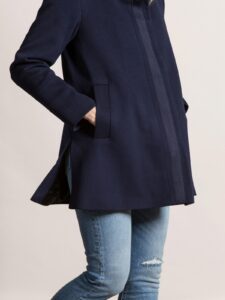 Women Blue Wool Coat - Image 3