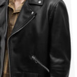 Men Smooth Black Biker Jacket - Mauve Tree - Image 3