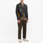 Men Smooth Black Biker Jacket - Mauve Tree - Image 4
