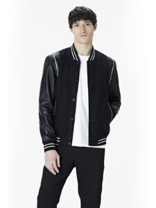 Trendy Sleek Lettermen Varsity Jacket - Mauve Tree