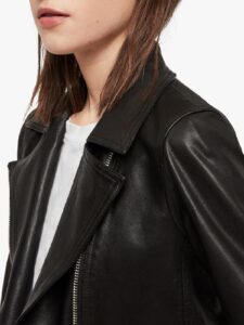 Classic Black Leather Jacket For Women - Image 4